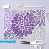 Modernes lila und graues Blumen Seidenpapier (Handwerk)