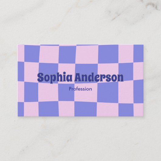 Modernes Lila und rosa Karton - Qr Code Visitenkarte (Vorderseite)