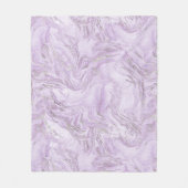 Modernes Lila und silberfarbenes Marmormuster Fleecedecke (Vorderseite)