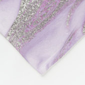 Modernes Lila und silberfarbenes Marmormuster Fleecedecke (Ecke)