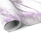 Modernes Lila und silberfarbenes Marmormuster Geschenkpapier (Rolleneckpunkt)