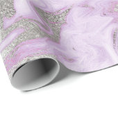 Modernes Lila und silberfarbenes Marmormuster Geschenkpapier (Rolleneckpunkt)