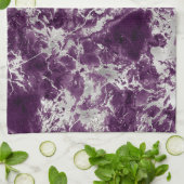 Modernes Lila und silberfarbenes Marmormuster Geschirrtuch (Gefaltet)
