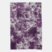 Modernes Lila und silberfarbenes Marmormuster Geschirrtuch (Vertikal)