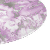 Modernes Lila und silberfarbenes Marmormuster Schneidebrett (Ecke)