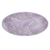 Modernes Lila und silberfarbenes Marmormuster Schneidebrett (Ecke)