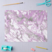 Modernes Lila und silberfarbenes Marmormuster Seidenpapier (Basteln)