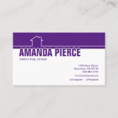 Modernes Lila und weißes Real Anwesen Visitenkarte (Vorderseite)