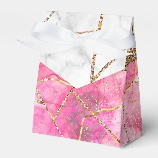 Modernes Lila Violet Gold Agate Geode Monogram Fav Geschenkschachtel (Vorderseite)