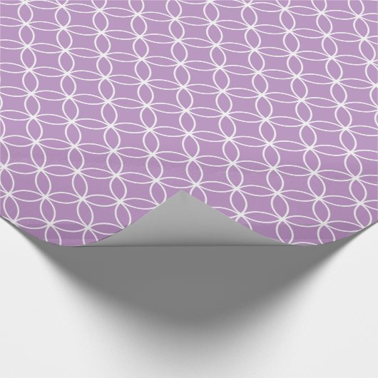 Modernes, Lila, weißes Kreissenmuster Geschenkpapier (Ecke)