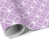 Modernes, Lila, weißes Kreissenmuster Geschenkpapier (Rolleneckpunkt)