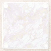 Modernes Lila, weißes und goldfarbenes Marmor Glasuntersetzer (Rückseite)