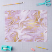 Modernes Lila, weißes und goldfarbenes Marmormuste Seidenpapier (Basteln)