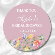 Modernes Lilac Bright Rose Brautparty Vielen Dank