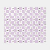 Modernes Lilac Checkered Cowgirl Rodeo Muster Fleecedecke (Vorderseite (Horizontal))