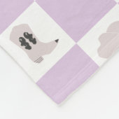 Modernes Lilac Checkered Cowgirl Rodeo Muster Fleecedecke (Ecke)