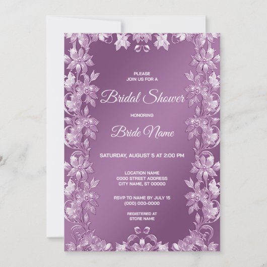 Modernes Lilac Floral Brautparty Einladung (Vorderseite)