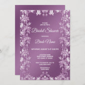 Modernes Lilac Floral Brautparty Einladung (Vorne/Hinten)