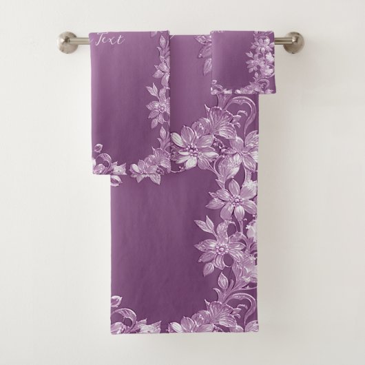 Modernes Lilac Floral Handtuch Set (Insitu)