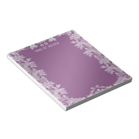 Modernes Lilac Floral Notepad Notizblock (angewinkelt)