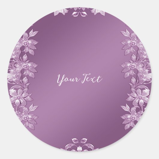 Modernes Lilac Floral Round Sticker (Vorderseite)