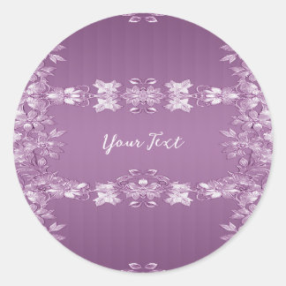 Modernes Lilac Floral Round Sticker