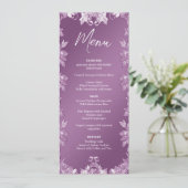 Modernes Lilac Floral Wedding Menu Menükarte (Stehend Vorderseite)