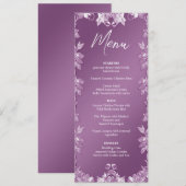 Modernes Lilac Floral Wedding Menu Menükarte (Vorne/Hinten)
