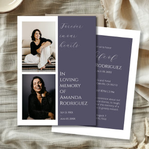 Modernes Lilac in Love Memory Beerdigung Foto Einladung