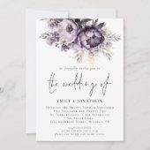 Modernes Lilac Lila Florals Foto QR Code Wedding Einladung (Vorderseite)