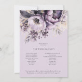 Modernes Lilac Lila Florals Hochzeitsprogramm Einladung (Rückseite)