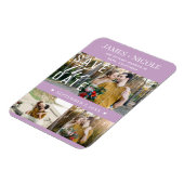 Modernes Lilac Lila Save the Date Hochzeit 3 Fotos Magnet (Linke Seite)