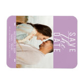 Modernes Lilac Lila Save the Date Hochzeitsstift F Magnet (Horizontal)