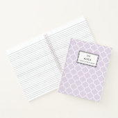 Modernes Lilac Quatrefolienmuster Personalisiert Notizblock (Innenseite)