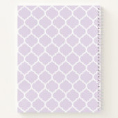 Modernes Lilac Quatrefolienmuster Personalisiert Notizblock (Rückseite)
