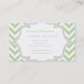 Modernes Limettengrün, graues Zickzack Monogramm Visitenkarte (Rückseite)