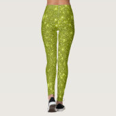 Modernes Limon-Gelbglanzglühendes Party Leggings (Rückseite)