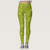 Modernes Limon-Gelbglanzglühendes Party Leggings (Vorderseite)