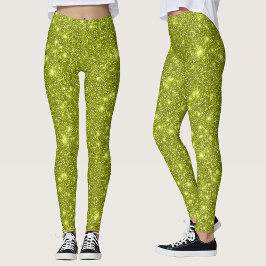 Modernes Limon-Gelbglanzglühendes Party Leggings