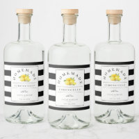 Modernes Limoncello Black Strip Beverage Label