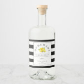 Modernes Limoncello Black Strip Beverage Label Alkoholflaschenetikett (Vorderseite)