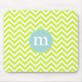 Modernes Limones grünes Zickzack personalisiertes Mousepad (Vorne)