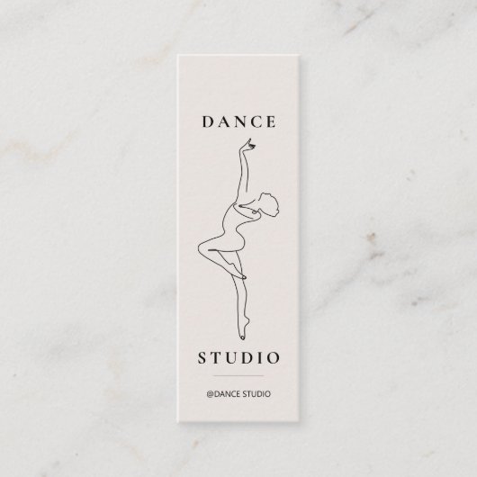 Modernes Line Art Dance Studio Illustration Mini Visitenkarte (Vorderseite)