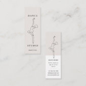 Modernes Line Art Dance Studio Illustration Mini Visitenkarte (Vorne/Hinten)