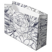 Modernes Line Art Handgezeichnet Floral Girly Desi Große Geschenktüte (Vorderseite Schrägansicht)