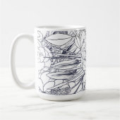 Modernes Line Art Handgezeichnet Floral Girly Desi Kaffeetasse (Links)
