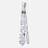 Modernes Line Art Handgezeichnet Floral Girly Desi Krawatte (Vorderseite)