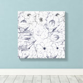 Modernes Line Art Handgezeichnet Floral Girly Desi Leinwanddruck (Insitu (Holzboden))