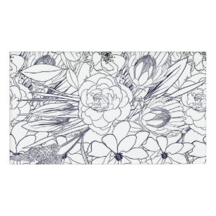 Modernes Line Art Handgezeichnet Floral Girly Desi Namenschild
