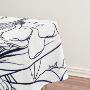 Modernes Line Art Handgezeichnet Floral Girly Desi Tischdecke